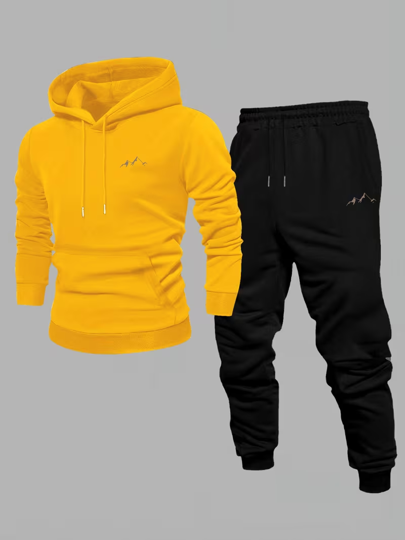 Winter Clothing Pants - 남성용 인기 패션 피크 프린트 세트