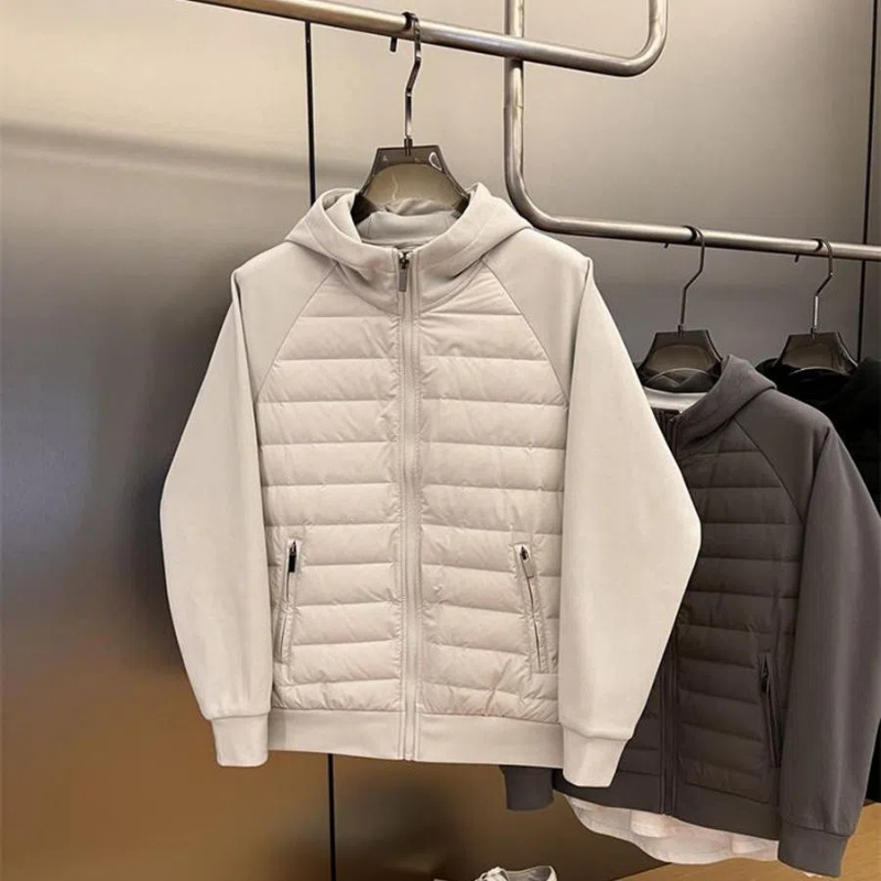 Winter Clothing Trends - 남성용 긴팔 후드 패치워크 재킷 파카,