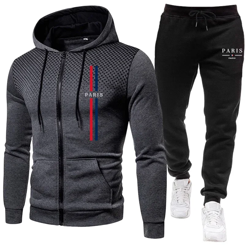 Winter Clothing Pants - 남성 스포츠 슈트 지퍼 자켓+바지 투피스