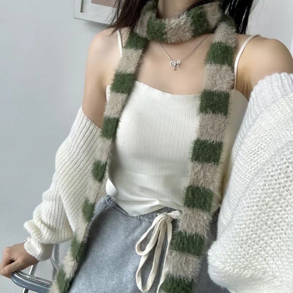 Warm Winter Clothing - 의류 액세서리 Y2 스트라이프 스카프 니트