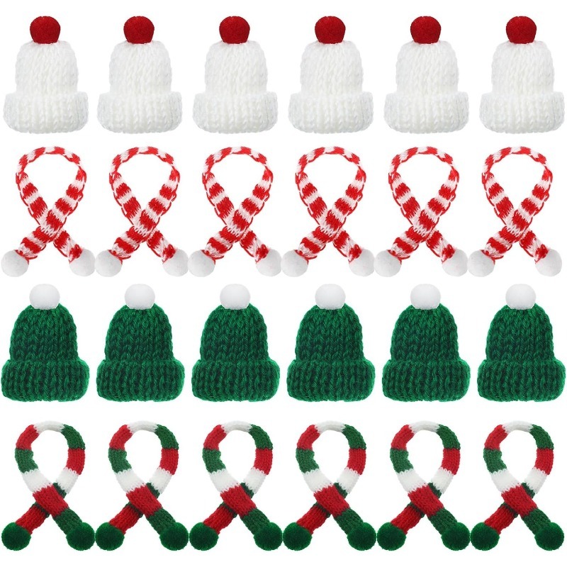 Winter Clothing Accessories - 5/10Pcs 크리스마스 장식 미니 니트 모자