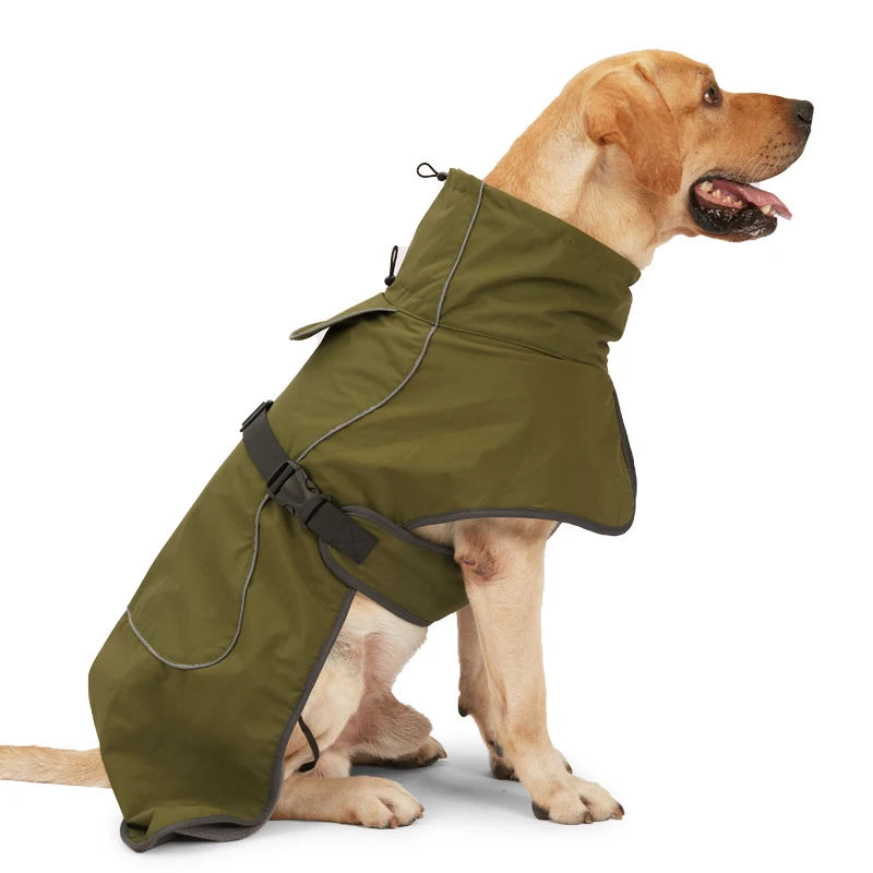 Winter Clothing For Dogs - 개용 방풍 조끼, 하네스가 달린 조절