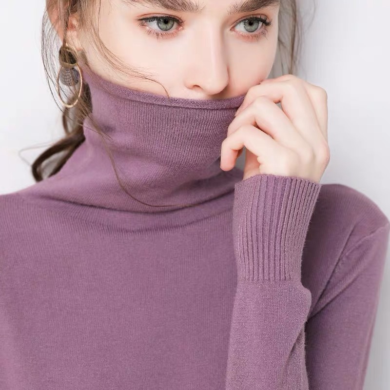 Winter Clothing Korean - 가을 소프트 캐시미어 터틀넥 풀오버 스웨터
