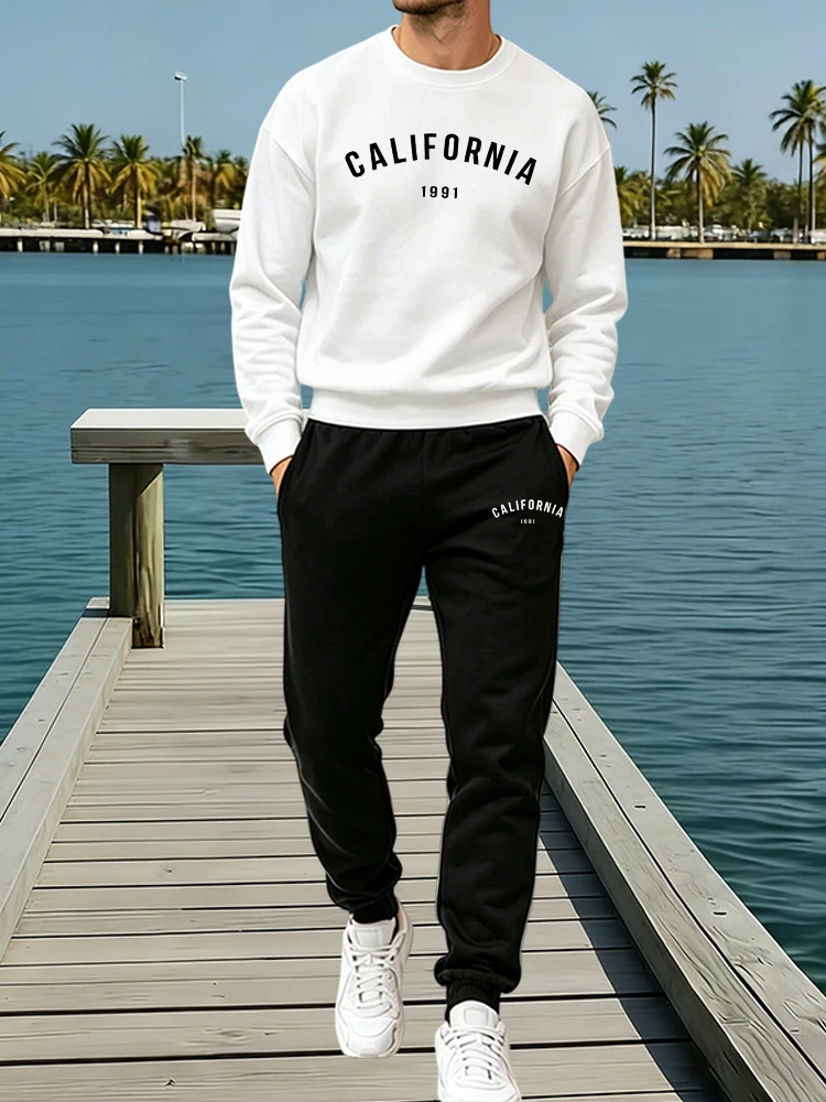 Winter Clothing Pants - 남성용 트랙슈트 캐주얼 O넥 풀오버 스웨트셔츠