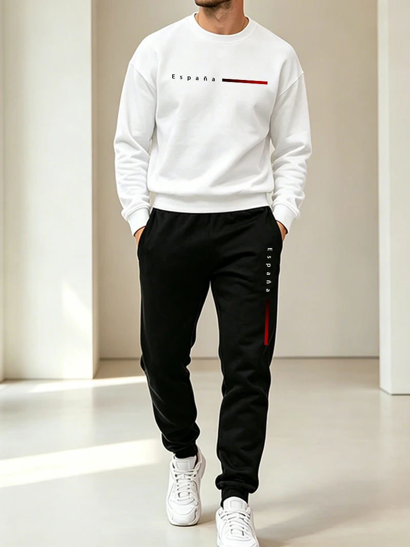 Winter Clothing Pants - 러닝 남성용 트랙슈트 캐주얼 O넥 스웨트셔츠