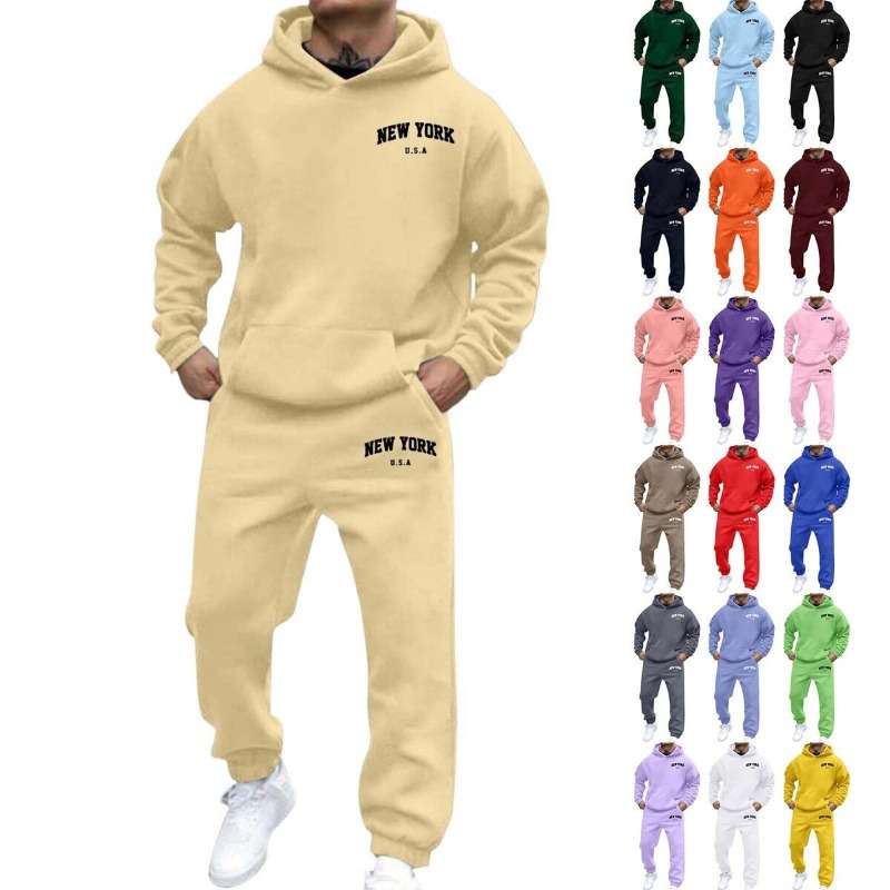 Winter Clothing Pants - 남성용 인기 레터 프린트 세트 투피스