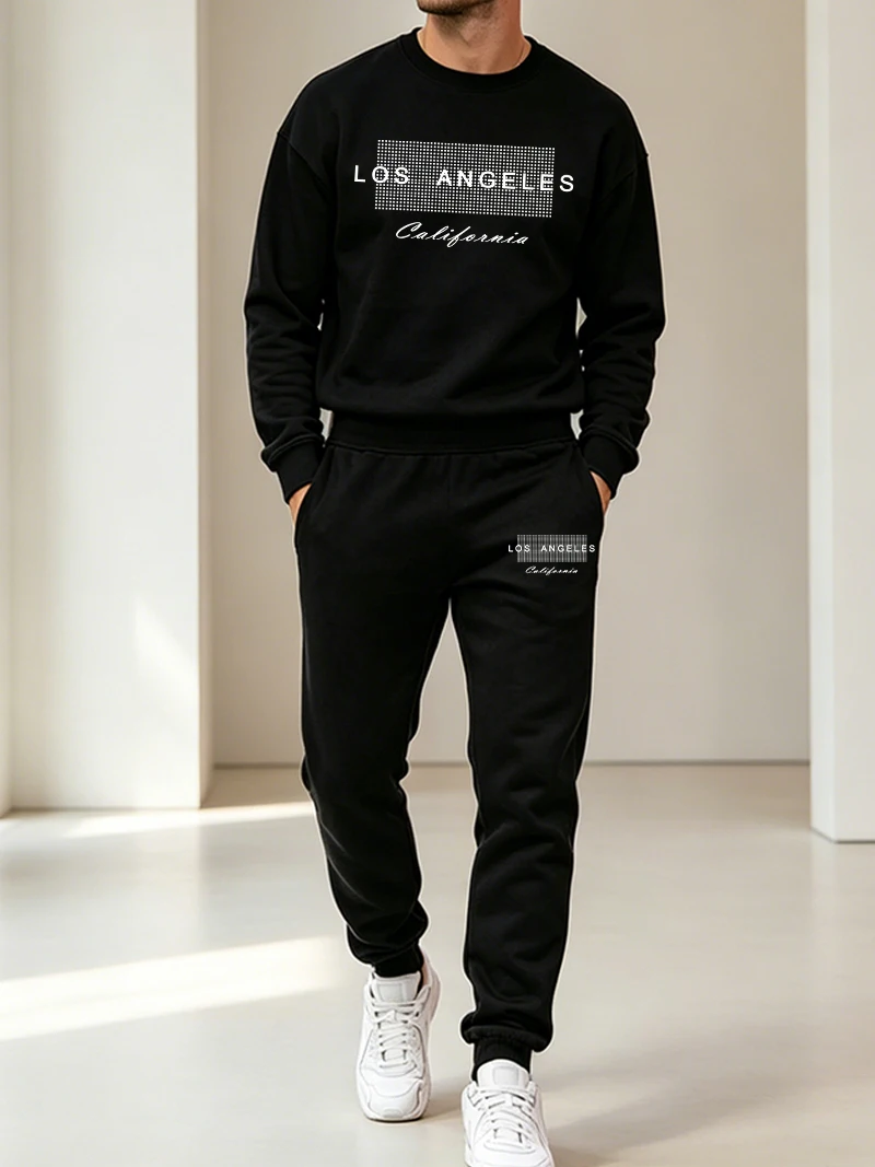 Winter Clothing Pants - 가을 겨울 남성 스포츠 2종 세트