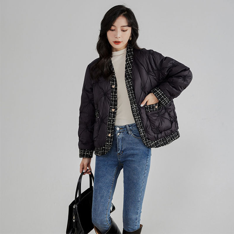 가을 겨울 다운 재킷 브이넥 패치워크 경량 화이트 덕  - Winter Clothing Trends 리뷰 및 가격