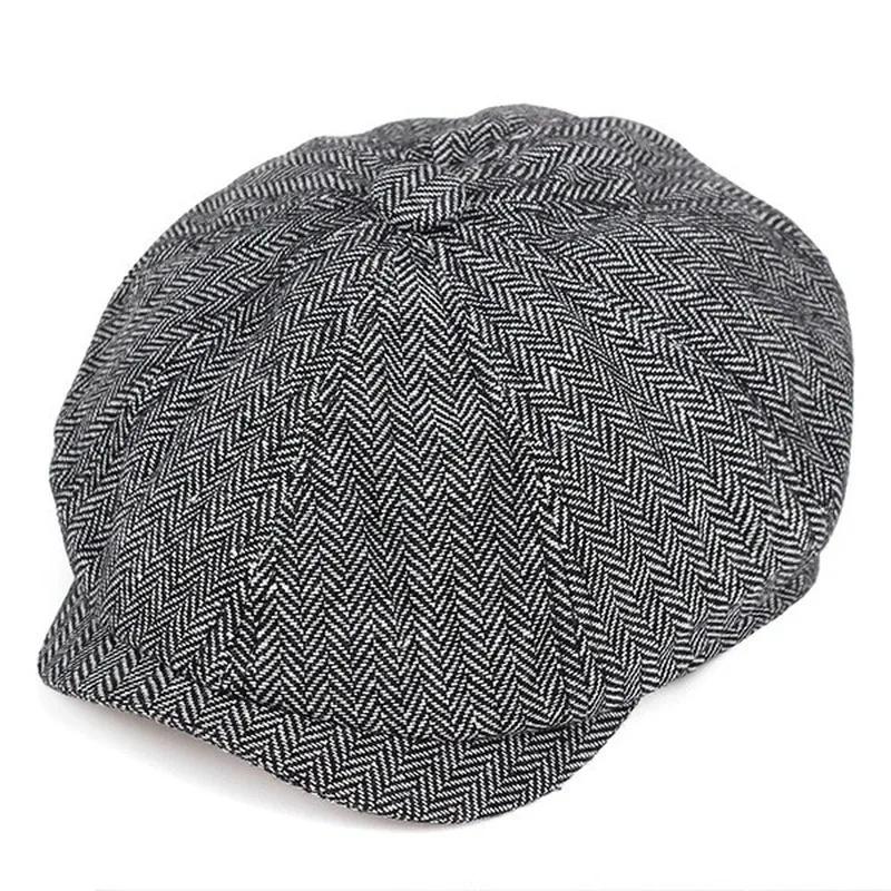 새로운 남성용 플랫 탑 아이비 개츠비 드라이빙 캡 가을 - Winter Clothing Accessories 리뷰 및 가격