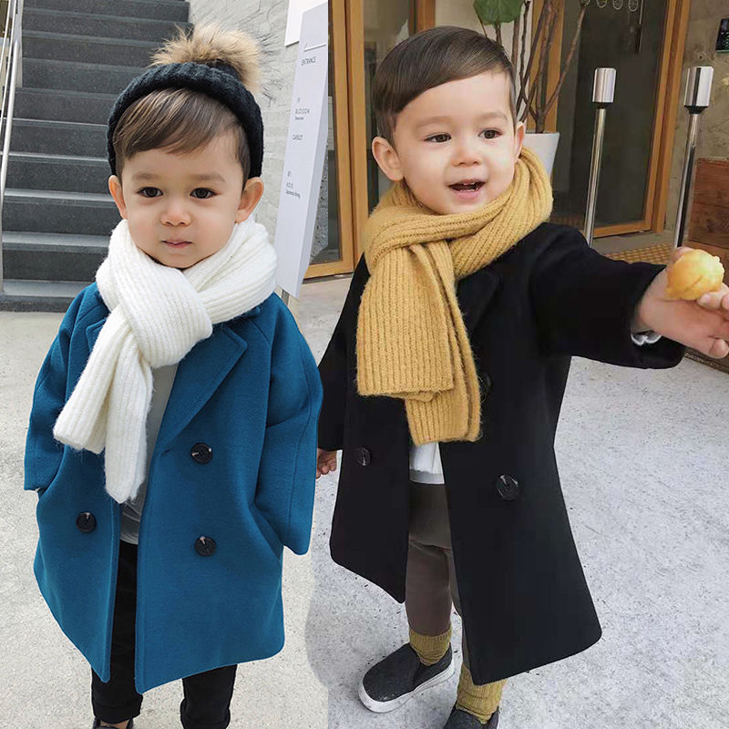 겨울 그리드 재킷, 남아 여아 모직 더블 브레스트 트렌 - Winter Clothing For Toddlers 리뷰 및 가격