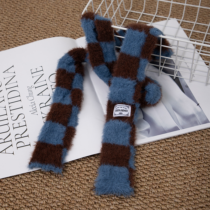 Y2k 스트라이프 플러시 좁고 긴 스카프 부드러운 소시 - Winter Clothing Accessories 리뷰 및 가격
