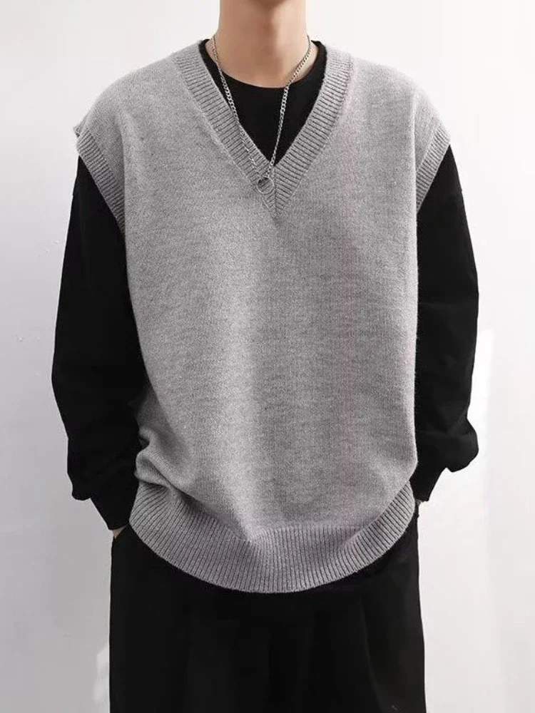 베이지색 브이넥 니트 조끼 남성용 민소매 스웨터 저렴한 - Winter Clothing Trends 리뷰 및 가격