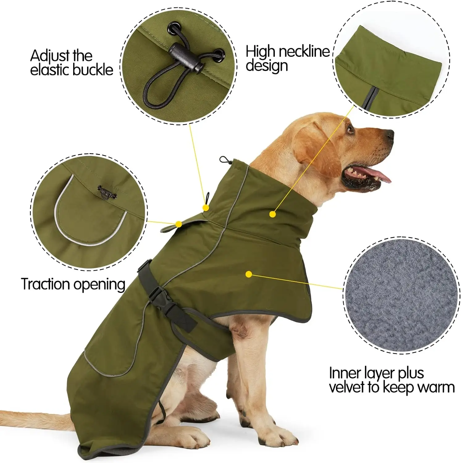 개용 방풍 조끼, 하네스가 달린 조절 가능한 옷, 추운 - Winter Clothing For Dogs 리뷰 및 가격