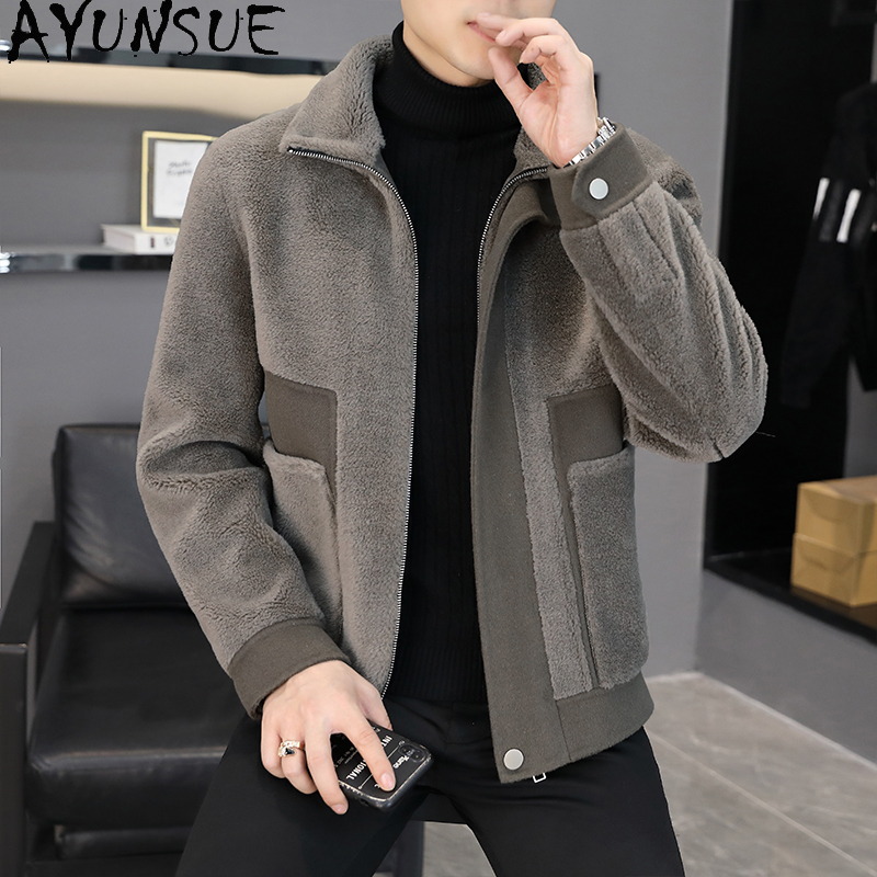 AYUNSUE 겨울 100% 양모 코트 남성 의류 캐주 - Winter Clothing Korean 리뷰 및 가격