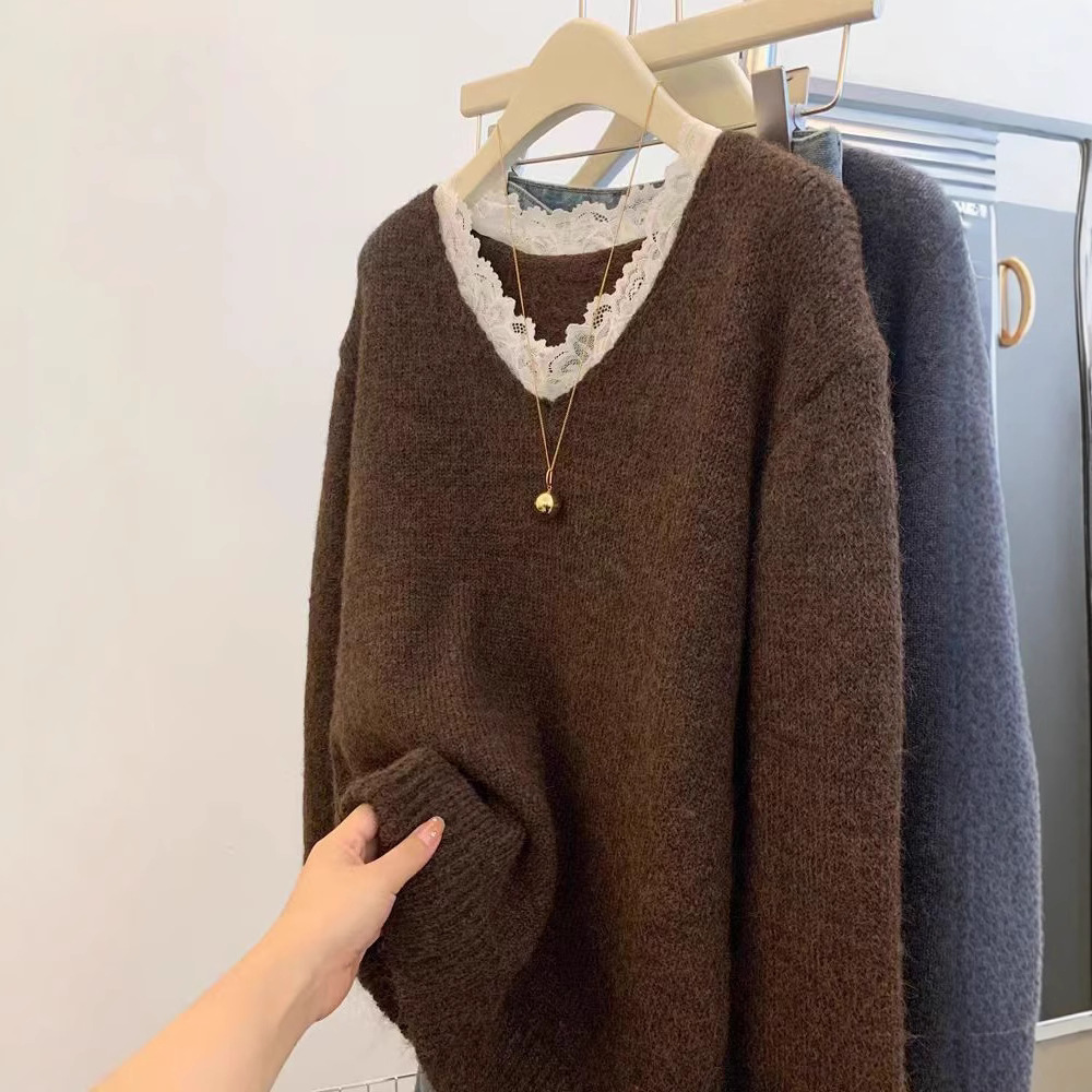 2026년 트렌디한 배색 레이스 니트 스웨터 루즈핏 만 - Winter Clothing Colors 2026 리뷰 및 가격