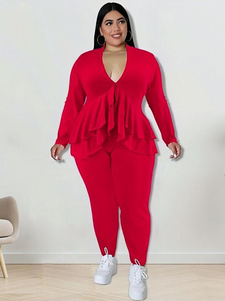 플러스 사이즈 여성 의류 시크하고 우아한 바지 정장 세 - Winter Clothing Plus Size 리뷰 및 가격