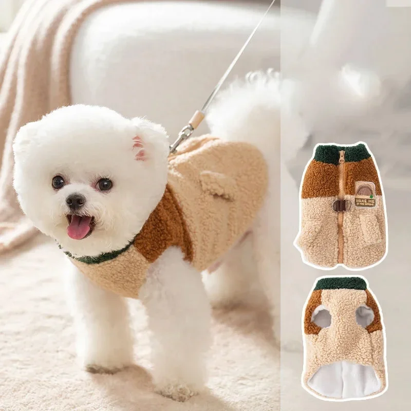 갈색 애완견 재킷 가을 강아지 두 다리 가디건 강아지  - Winter Clothing For Dogs 리뷰 및 가격