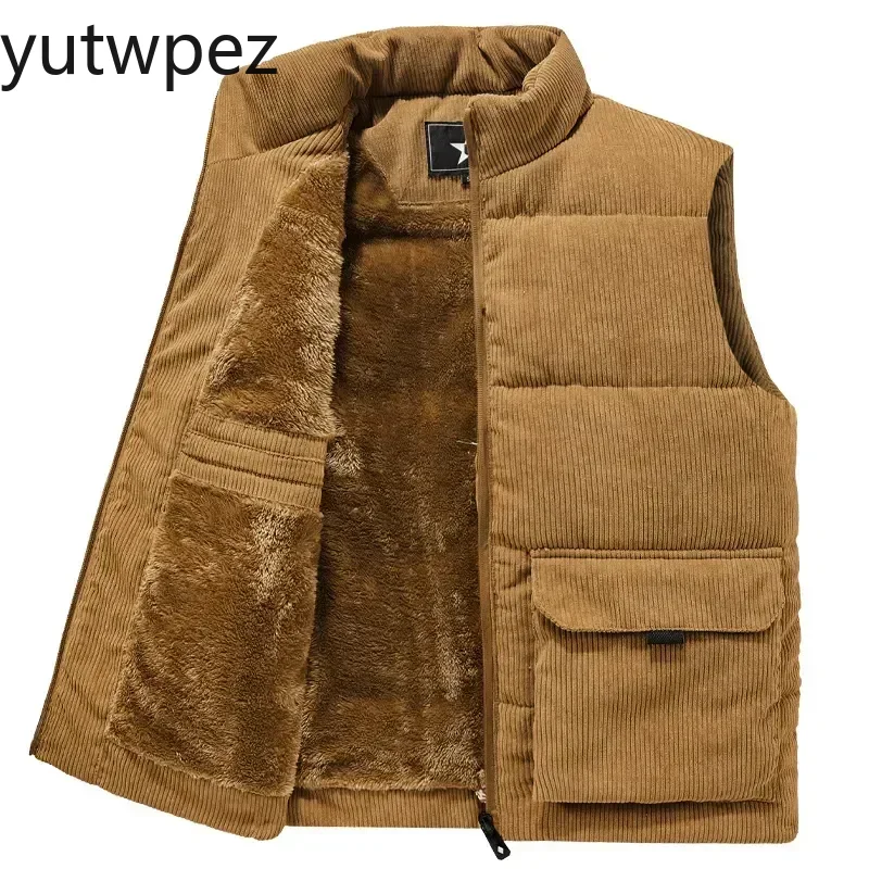 야외 하이킹 패션 울 조끼 남성 코튼 패딩 조끼 코트  - Winter Clothing Plus Size 리뷰 및 가격